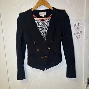 Fire Plus Cropped Double-Breasted Blazer – Leopard Lined XS - leopard interior
